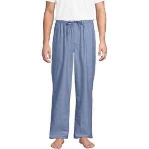 image:imageLands End Mens Poplin Pajama PantsSlate Blue Chambray