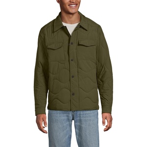 image:imageLands End Mens Quilted Insulated Shirt JacketWoodland Moss
