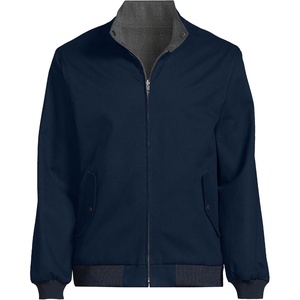 image:imageLands End Mens Reversible Harrington JacketDark Gray Herringbone