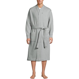 image:imageLands End Mens Serious Sweats RobeGray Heather
