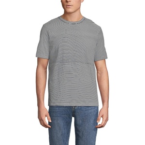 image:imageLands End Mens Short Sleeve AmericanGrown Supima Cotton TeeBlack Micro Stripe