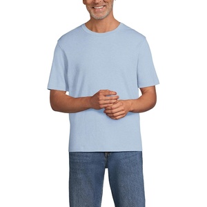 image:imageLands End Mens Short Sleeve AmericanGrown Supima Cotton TeeLight Pool Blue Heather