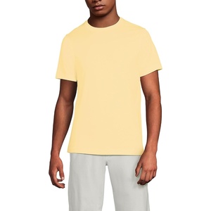 image:imageLands End Mens Short Sleeve AmericanGrown Supima Cotton TeePale Sunbeam Yellow