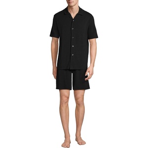 image:imageLands End Mens Short Sleeve Cooling Knit Short SetBlack