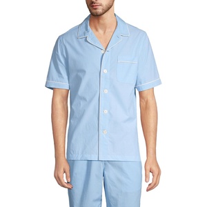 image:imageLands End Mens Short Sleeve Essential Pajama ShirtBlue Jay
