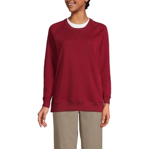 image:imageLands End School Uniform Adult Long Sleeve Crewneck SweatshirtGarnet