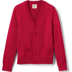 image:imageLands End School Uniform Boys Cotton Modal Button Front Cardigan SweaterRed