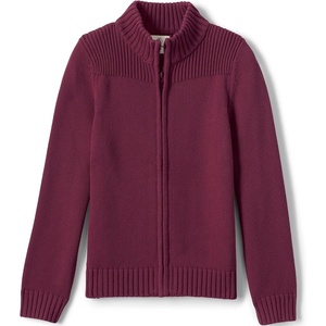 image:imageLands End School Uniform Boys Cotton Modal Zip Front Cardigan SweaterBurgundy