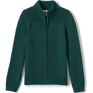 image:imageLands End School Uniform Boys Cotton Modal Zip Front Cardigan SweaterEvergreen