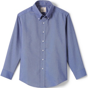 image:imageLands End School Uniform Boys Long Sleeve Oxford Dress ShirtFrench Blue