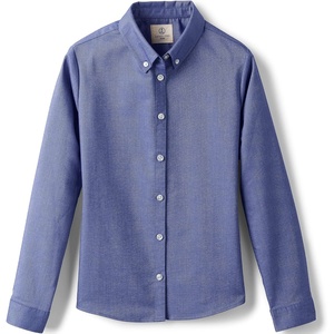 image:imageLands End School Uniform Girls Long Sleeve Oxford Dress ShirtFrench Blue