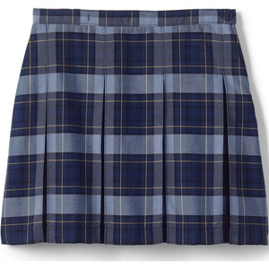 image:imageLands End School Uniform Girls Plaid Box Pleat Skirt Top of the KneeClassic Navy Plaid