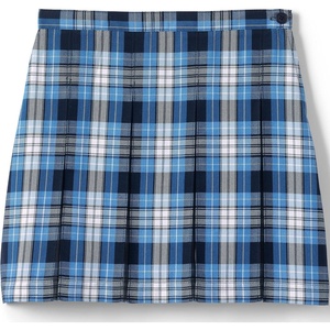 image:imageLands End School Uniform Girls Plaid Box Pleat Skirt Top of the KneeClear Blue Plaid
