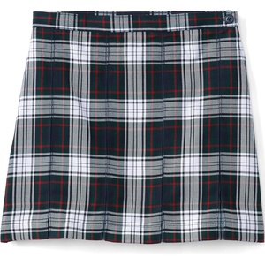 image:imageLands End School Uniform Girls Plaid Box Pleat Skirt Top of the KneeEvergreenWhite Plaid