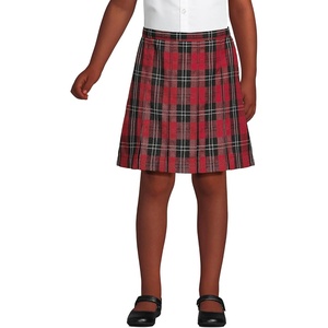 image:imageLands End School Uniform Girls Plaid Box Pleat Skirt Top of the KneeRedBlack Plaid