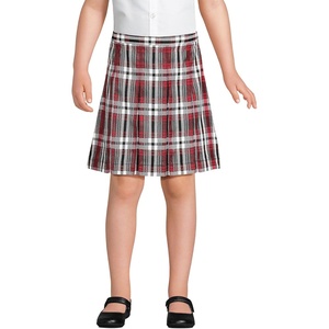 image:imageLands End School Uniform Girls Plaid Box Pleat Skirt Top of the KneeRedGraphite Plaid