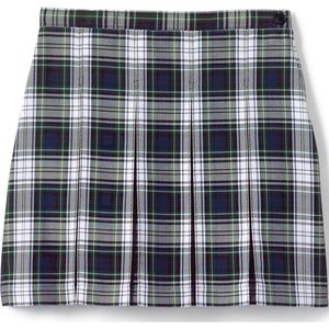 image:imageLands End School Uniform Girls Plaid Box Pleat Skirt Top of the KneeWhite Plaid