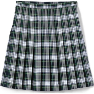 image:imageLands End School Uniform Girls Plaid Pleated Skirt Below the KneeWhite Plaid