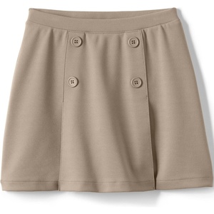 image:imageLands End School Uniform Girls Ponte Button Front SkortKhaki