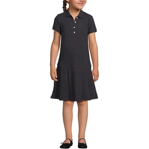 image:imageLands End School Uniform Girls Short Sleeve Mesh Pleated Polo DressBlack