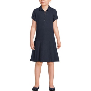 image:imageLands End School Uniform Girls Short Sleeve Mesh Pleated Polo DressClassic Navy