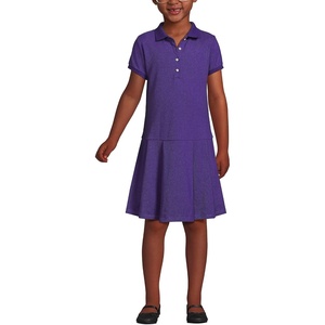 image:imageLands End School Uniform Girls Short Sleeve Mesh Pleated Polo DressDeep Purple
