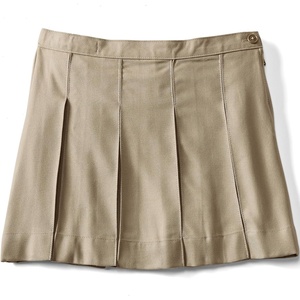 image:imageLands End School Uniform Girls Solid Box Pleat Skirt Above KneeKhaki