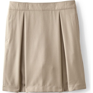 image:imageLands End School Uniform Girls Solid Pleated Skort Top of KneeKhaki