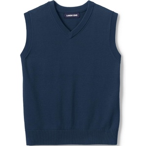 image:imageLands End School Uniform Kids Cotton Modal Fine Gauge Sweater VestClassic Navy