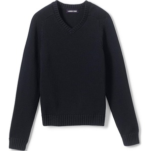 image:imageLands End School Uniform Kids Cotton Modal VNeck SweaterBlack