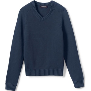 image:imageLands End School Uniform Kids Cotton Modal VNeck SweaterClassic Navy