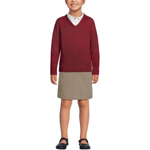 image:imageLands End School Uniform Kids Cotton Modal VNeck SweaterGarnet