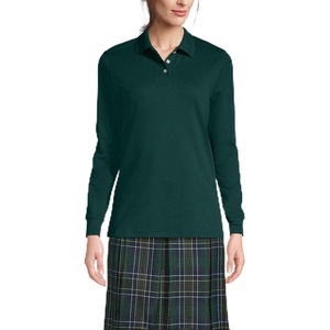 image:imageLands End School Uniform Kids Long Sleeve Interlock Polo ShirtEvergreen