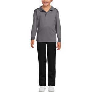 image:imageLands End School Uniform Kids Long Sleeve Rapid Dry Polo ShirtArctic Gray