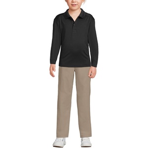 image:imageLands End School Uniform Kids Long Sleeve Rapid Dry Polo ShirtBlack