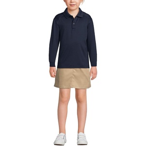 image:imageLands End School Uniform Kids Long Sleeve Rapid Dry Polo ShirtClassic Navy