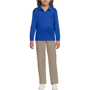 image:imageLands End School Uniform Kids Long Sleeve Rapid Dry Polo ShirtCobalt