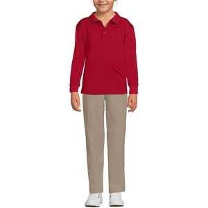 image:imageLands End School Uniform Kids Long Sleeve Rapid Dry Polo ShirtRed