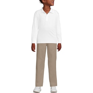 image:imageLands End School Uniform Kids Long Sleeve Rapid Dry Polo ShirtWhite
