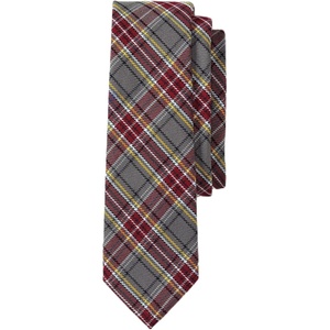 image:imageLands End School Uniform Kids Plaid To Be Tied TieGray HeatherMaroon Plaid