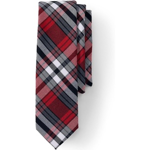 image:imageLands End School Uniform Kids Plaid To Be Tied TieRedGraphite Plaid