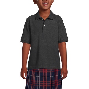 image:imageLands End School Uniform Kids Short Sleeve Mesh Polo ShirtBlack