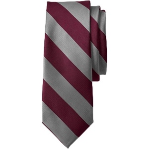 image:imageLands End School Uniform Kids Stripe Pre Tied TieBurgundyFeather Gray Stripe