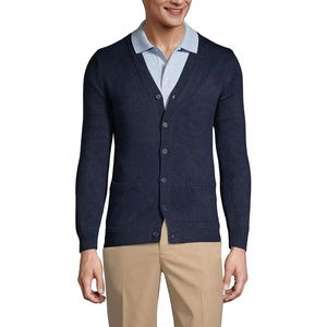 image:imageLands End School Uniform Mens Cotton Modal Button Front Cardigan SweaterClassic Navy