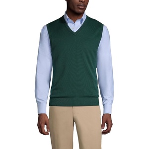 image:imageLands End School Uniform Mens Cotton Modal Fine Gauge Sweater VestEvergreen