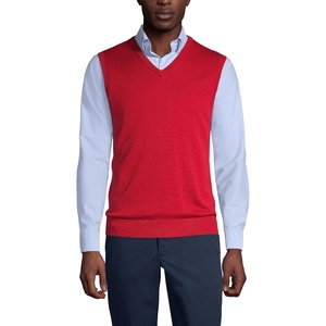 image:imageLands End School Uniform Mens Cotton Modal Fine Gauge Sweater VestRed