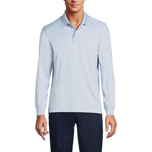 image:imageLands End School Uniform Mens Long Sleeve Rapid Dry Polo ShirtBlue