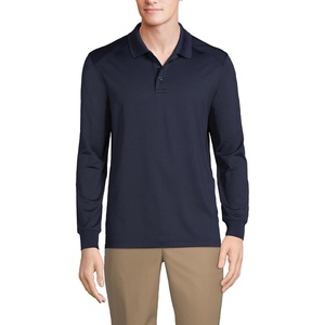 image:imageLands End School Uniform Mens Long Sleeve Rapid Dry Polo ShirtClassic Navy