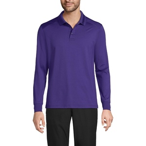 image:imageLands End School Uniform Mens Long Sleeve Rapid Dry Polo ShirtDeep Purple