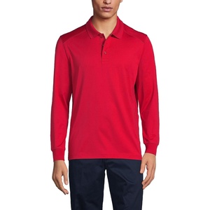 image:imageLands End School Uniform Mens Long Sleeve Rapid Dry Polo ShirtRed